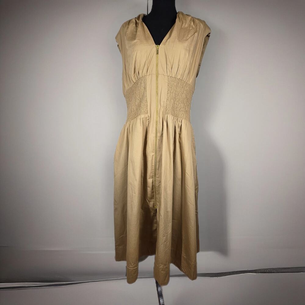 NWT Anthropologie Tommie zip-front midi dress. Size XL.  Ret. $178. 100% Cotton - Picture 4 of 11